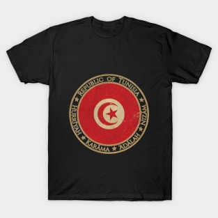 Vintage Republic of Tunisia Africa African Flag T-Shirt